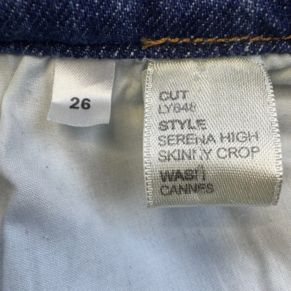 Reformation Jeans Serena High Rise Skinny Crop Medium Wash Size 26 Button Fly - Picture 6 of 13